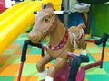 Rocking horse toy for children, children's play area. Royalty Free Stock Photo