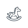 rocking horse vector icon isolated on white background. Outline, thin line rocking horse icon for website design and mobile, app Royalty Free Stock Photo