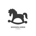 Rocking horse vector silhouette icon isolated on background. Wooden horse toy. Flat vector for web and mobile Royalty Free Stock Photo