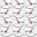 Rocking horse on white doily seamless pattern Royalty Free Stock Photo