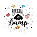 Rocking my bamp mother pregnancy quote lettering Royalty Free Stock Photo