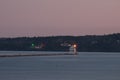 The Rockland Breakwater Lighthouse at sundown