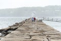 Rockland lighthouse on foggy day