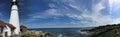 Rockland maine usa lighthouse oceanfront panorama