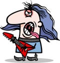 Rockman musician cartoon illustration Royalty Free Stock Photo