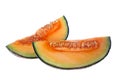 Rockmelon or cantaloupe qaurter Royalty Free Stock Photo