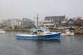 Rockport harbor in a foggy day, Massachusetts, USA Royalty Free Stock Photo