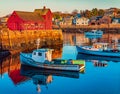 Rockport Harbor glows in the last light of the day