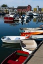 Rockport Harbor with Its Fishing Boats on a Quiet Summer Day in Massachusetts Royalty Free Stock Photo