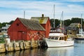 Famous red fishing shack Motif Number 1 in the harbor of Rockport, Massachusetts