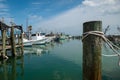 ROCKPORT, TX - 14 FEB 2023: Commercial fishing boats in the marina