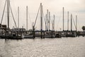 ROCKPORT TX - 3 FEB 2020: Sailboats tied to the dock in marina