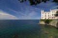 Rocks, Adriatic Sea and Miramare Castle