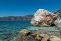 Rocks on Agiofili beach, Lefkada island, Greece Royalty Free Stock Photo