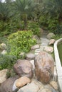 Rocks, alley arranged in the park Royalty Free Stock Photo