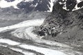 Rocks along ice-road to Mer de Glace in France