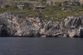 houses and stair to the sea. Riserva dello Zingaro. Sicily. Italy. National park Zingaro Royalty Free Stock Photo