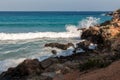 Rocks in the bay of Cala Llenya Royalty Free Stock Photo