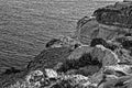 Rocks on the Beach in black and white Royalty Free Stock Photo