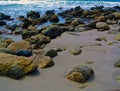 Rocks on the beach of Camburi, Brazil