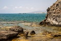 Rocks at the beach of Kiotari on Rhodes island, Greece