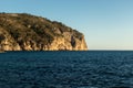 Rocks beautiful beach turquoise sea water during sunset, Camp de Mar, Majorca island, Spain Royalty Free Stock Photo