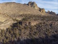 Rocks in a beautiful, beautiful canyon, desert river, Smith Rock State Park, Oregon, top view Royalty Free Stock Photo