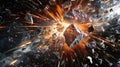Rocks big bang explosion in space, Rocks explosion, Generative AI Royalty Free Stock Photo