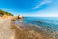 Rocks and blue sea in Baccu e Praidas beach Royalty Free Stock Photo
