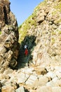 Rocks in the blue sea of Eo Gio cape, Binh Dinh province, Vietnam