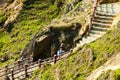 Rocks in the blue sea of Eo Gio cape, Binh Dinh province, Vietnam