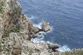 Rocks, Cabo de Formentor in the Balearic Islands, Spain, high cl Royalty Free Stock Photo