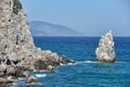 Rocks of Cape Ai-Todor and the Blue Black Sea Royalty Free Stock Photo