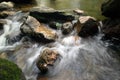 The rocks and cascades of Klong Lan Waterfall, a beautiful and famous waterfall. in National parks and in Thailand. Royalty Free Stock Photo