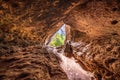 Rocks and cave in Madara, Bulgaria near Madara rider, Madarski Konnik, Bulgarian nature