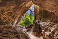 Rocks and cave in Madara, Bulgaria near Madara rider, Madarski Konnik, Bulgarian nature