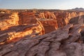 Rocks characteristic of the region at the Horseshoe Bend tourist attraction in Arizona