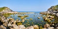 Rocks in Cies Islands seaside. Vigo, Pontevedra Spain Royalty Free Stock Photo