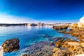 Rocks in clear sea waters in Italy Royalty Free Stock Photo