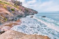 The Rocks and Cliffs of China Beach, San Francisco, California, USA Royalty Free Stock Photo