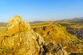 Rocks and the cliffs of Mount Nitai, in mount Arbel Royalty Free Stock Photo