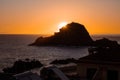 Rocks and cliffs in Porto Moniz on the island of Madeira, Portugal, Ilheu Mole, beautifu sunset