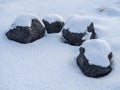 Rocks covered with snow in HellisskÃÂ³g
