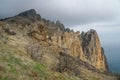 Rocks in Dead city. Khoba-Tele Ridge of Karadag Reserve in spring. Crimea
