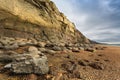 Rocks and debris at the foot of Whale Chine Cliffs Isle of Wight, England