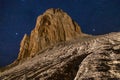 Rocks in the desert canyon of Boszhira on background of the starry sky, chines of Ustyurt, Kazakhstan Royalty Free Stock Photo