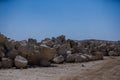 Rocks in the desert for mining activity