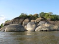 Rocks in dry season in Orinoco River Puerto Ayacucho Amazonas state Venezuela