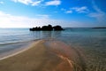 Rocks in the Elafonisi Beach with pinkish sand Royalty Free Stock Photo