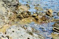Rocks, Elba mountains, water, waves, natural background Royalty Free Stock Photo